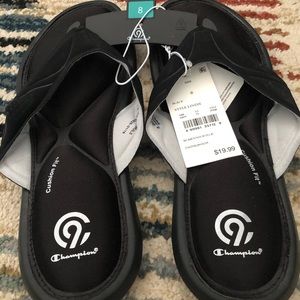 Brand new black cushion fit CHAMPION flip flops